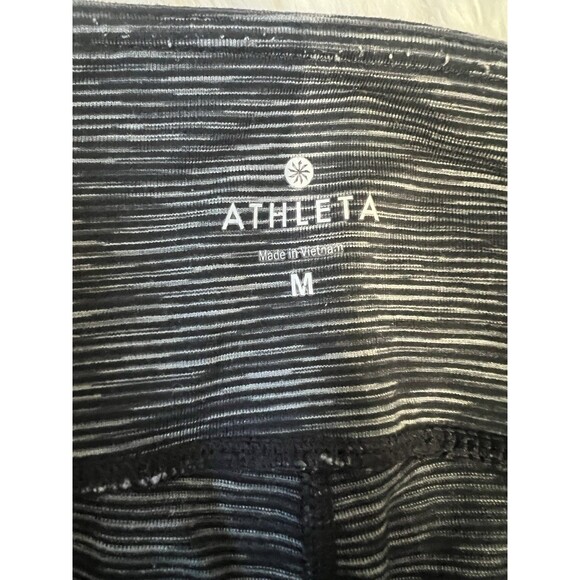 Athleta Cropped Leggings Blackish Mingled Pattern Sz Medium - Picture 2 of 7